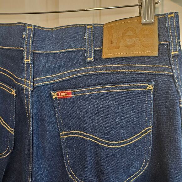 Vintage Lee Jeans Mens Size 34x36 80s Dark Wash High Rise Western Ranch Denim - Picture 10 of 11